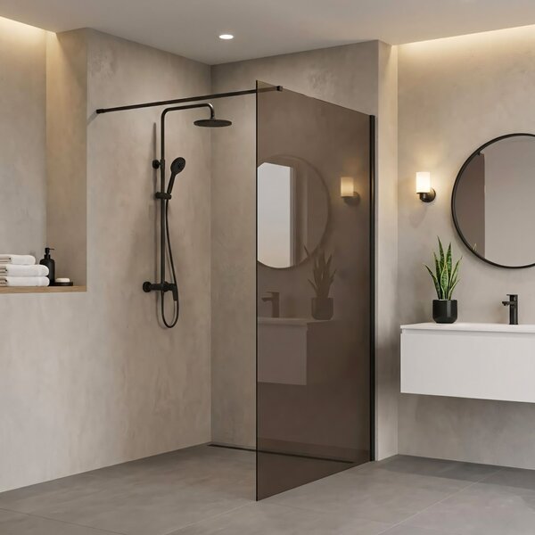 Shower screen Rea Flexi Brown / Black 120