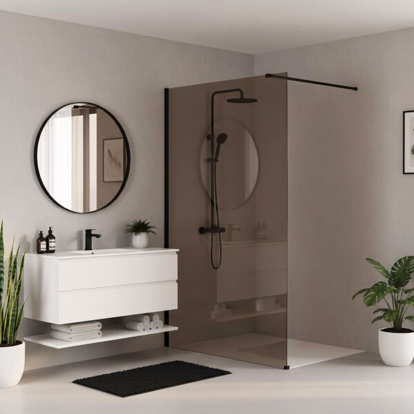 Shower screen Rea Flexi Brown / Black 120