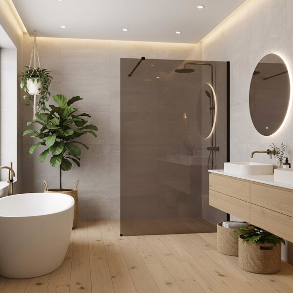 Shower screen Rea Flexi Brown / Black 120