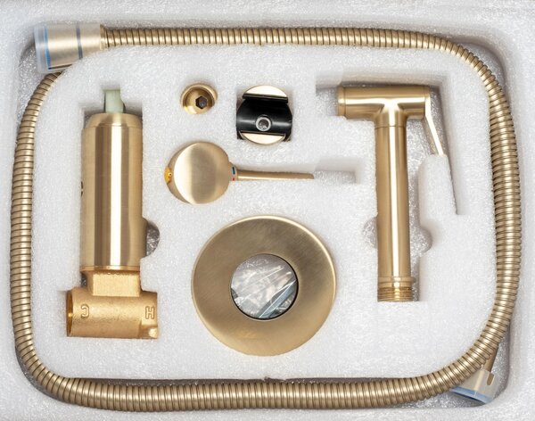 Bidet faucet Lungo Loop Gold Brush