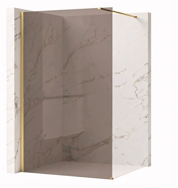 Shower screen Rea Flexi Brown / Brush Gold 120