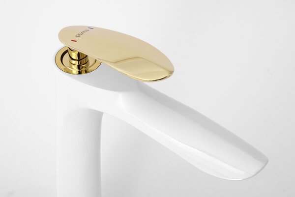 Bathroom faucet Rea Orbit White Gold High