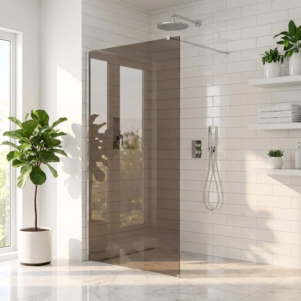 Shower screen Rea Flexi Brown / Chrome 90