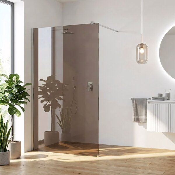 Shower screen Rea Flexi Brown / Chrome 120