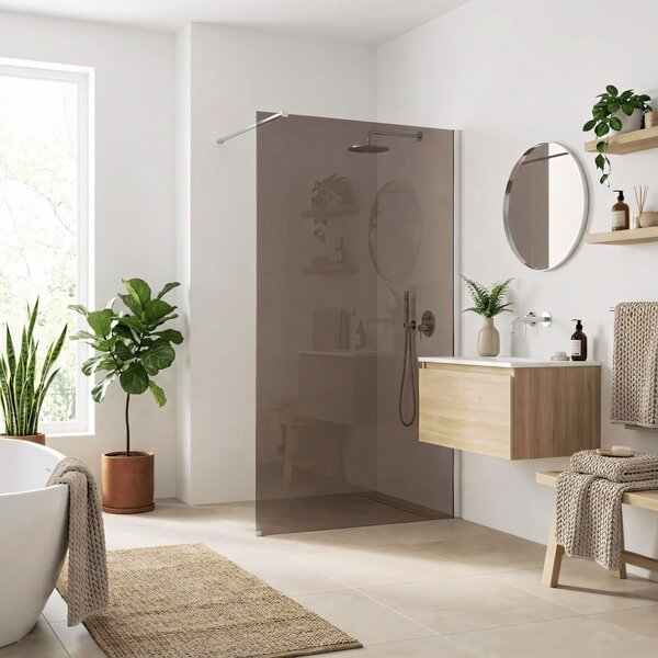 Shower screen Rea Flexi Brown / Chrome 90