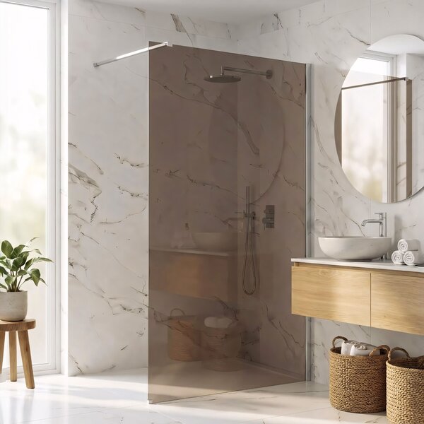 Shower screen Rea Flexi Brown / Chrome 120