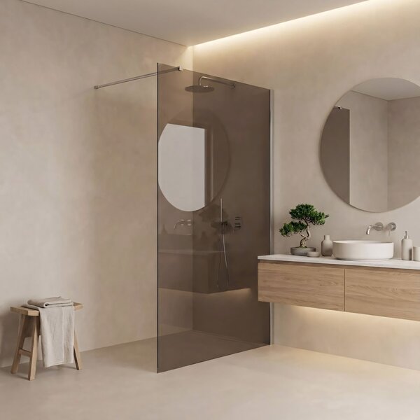 Shower screen Rea Flexi Brown / Chrome 120