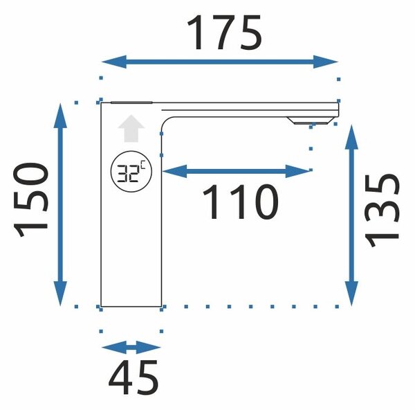 Bathroom faucet Rea Mils LCD Chrom low