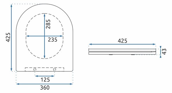 Toilet seat UF DUROPLAST FLAT WHITE