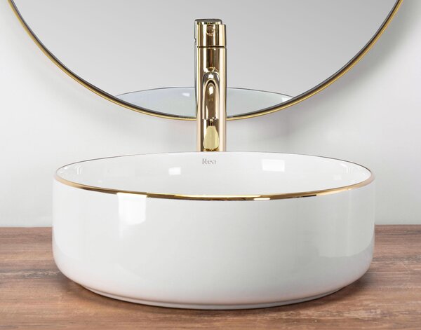 Countertop Basin Rea Sami Gold Edge