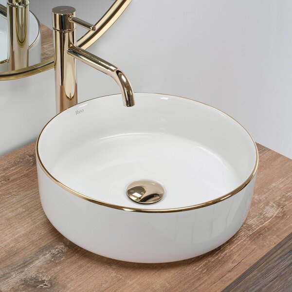 Countertop Basin Rea Sami Gold Edge