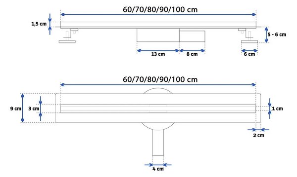 Linear drainage NEO Slim Pro Black 100