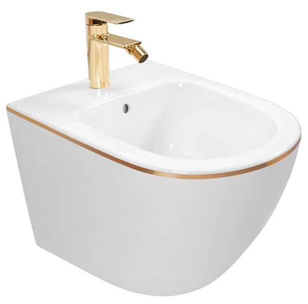 Bidet Rea Carlo Mini White Gold Edge