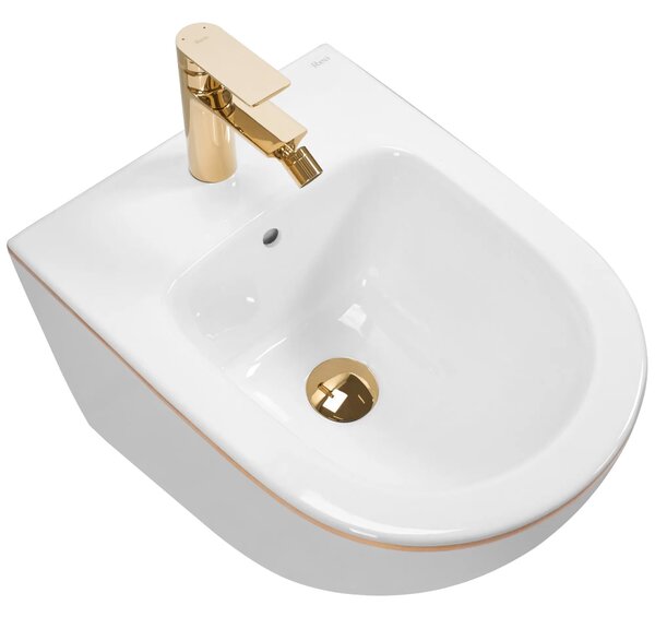 Bidet Rea Carlo Mini White Gold Edge