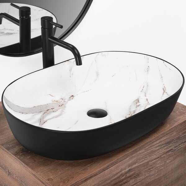 Ceramic Countertop Basin Rea CLEO BLACK AIAX MATT