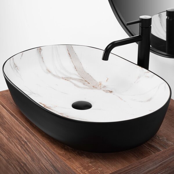 Ceramic Countertop Basin Rea CLEO BLACK AIAX MATT