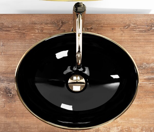 Countertop washbasin Rea Sofia in Black Gold