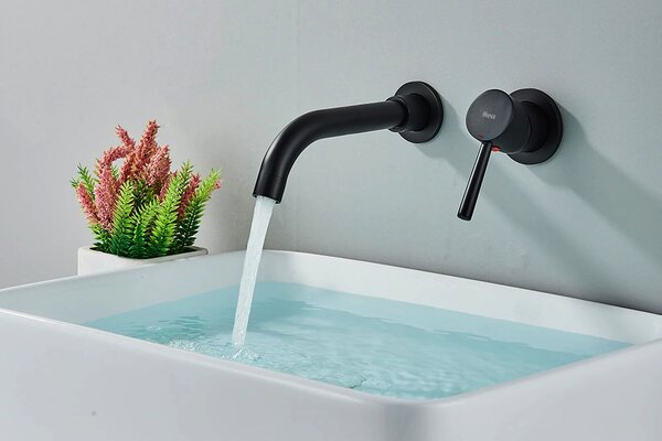 Wall Mounted faucet Rea Lungo LONG Black Mat + BOX