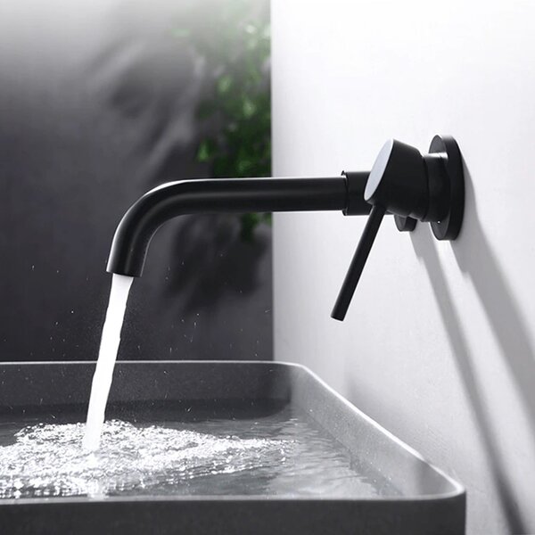 Wall Mounted faucet Rea Lungo LONG Black Mat + BOX