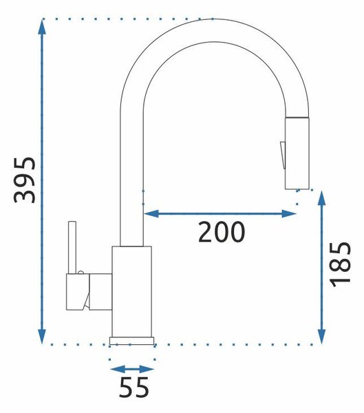 Kitchen faucet Fresh black mat