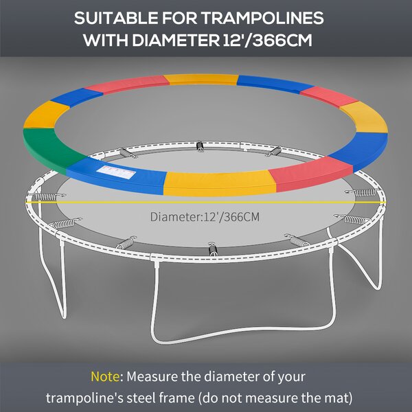 HOMCOM 12ft Trampoline Safety Pad-Multicolour