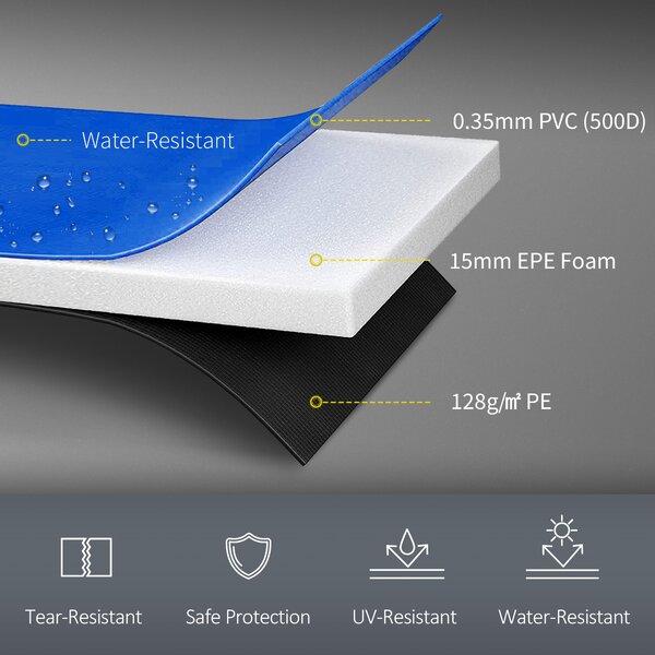 HOMCOM 12ft Trampoline Safety Pad-Multicolour