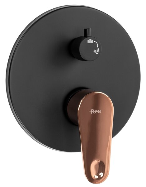 Shower system REA MILD BLACK ROSE GOLD + BOX