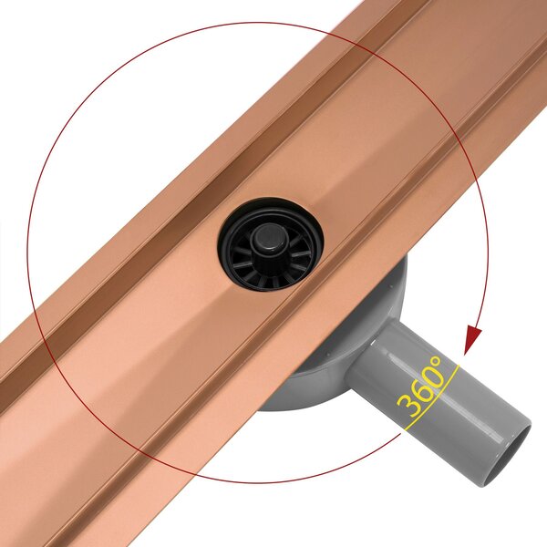 Linear drain Rea Pure Neo brushed copper 60