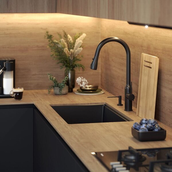 Granite sink Logan 110 Black Metallic