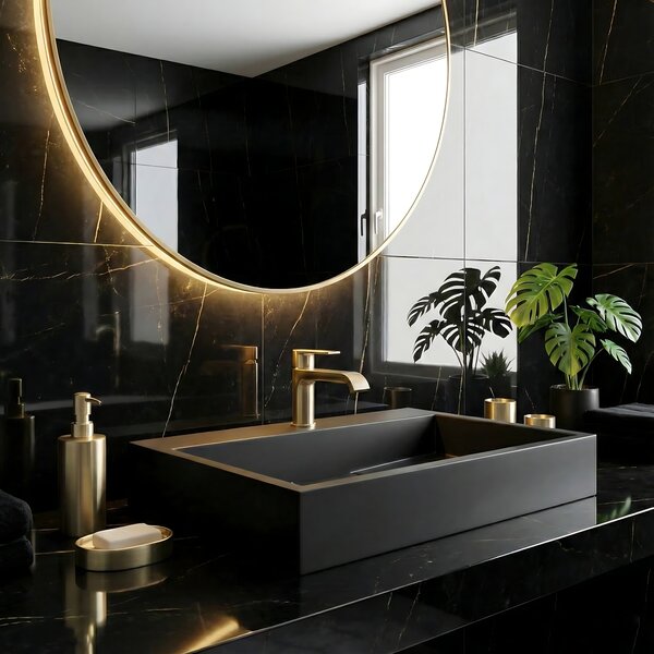 CONGLOMERATE WASHBASIN GOYA BLACK MAT 70CM