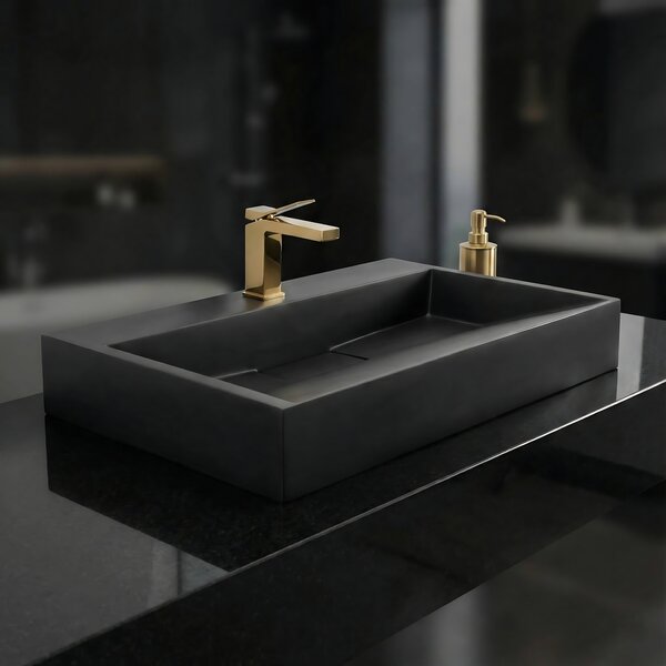 CONGLOMERATE WASHBASIN GOYA BLACK MAT 70CM