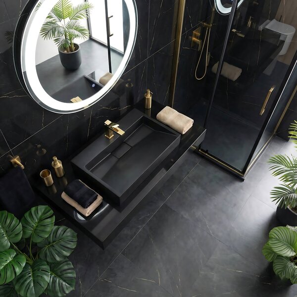 CONGLOMERATE WASHBASIN GOYA BLACK MAT 70CM