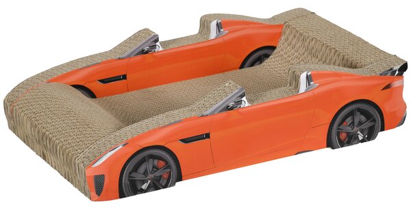 PawHut 2 in 1 Cat Scratching Board with Catnip, Car-shaped Aosom UK
