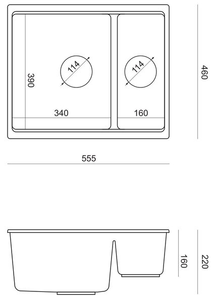 Granite sink Logan 150 Grey Metallic