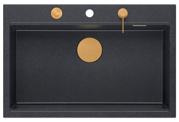 Granite sink MARC 110 WORKSTATION Black Metallic