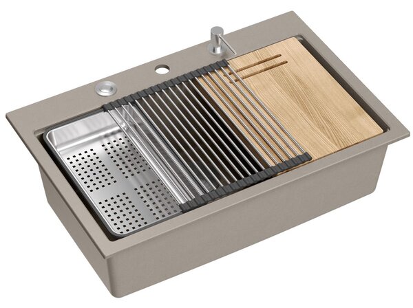 Granite sink MARC 110 WORKSTATION Beige