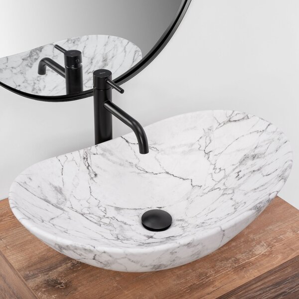 Countertop Basin Rea Royal 60 Statuario Marble Matt