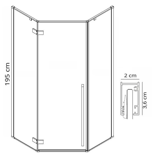 Shower enclosure DIAMOND GOLD 100x100