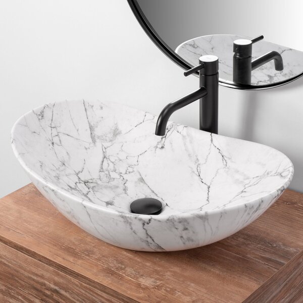 Countertop Basin Rea Royal 60 Statuario Marble Matt