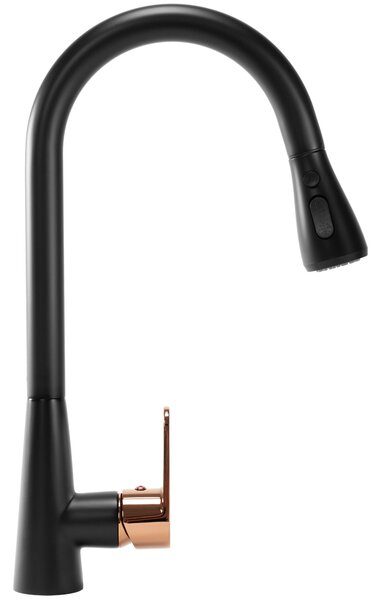 Kitchen faucet Mild black mat rose gold