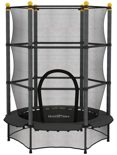 HOMCOM 4.6FT/75" Kids Trampoline, Indoor Outdoor Toddler Trampoline, with Safety Enclosure, Springless design - Black Aosom UK