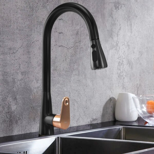 Kitchen faucet Mild black mat rose gold