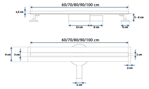 Linear drain REA NEO SLIM PRO brushed copper 60