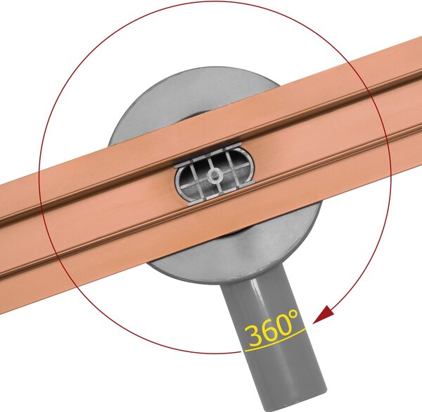 Linear drain REA NEO SLIM PRO brushed copper 60