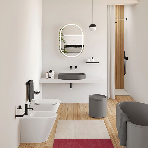Conglomerate washbasin IRIS 71 CM GREY MATT