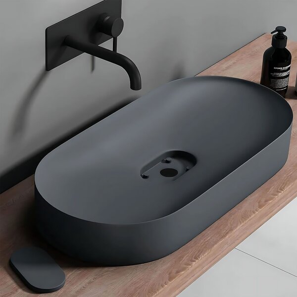 Conglomerate washbasin IRIS 71 CM GREY MATT