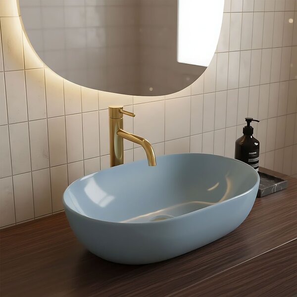 Countertop washbasin Rea LISA L.BLUE SHINY