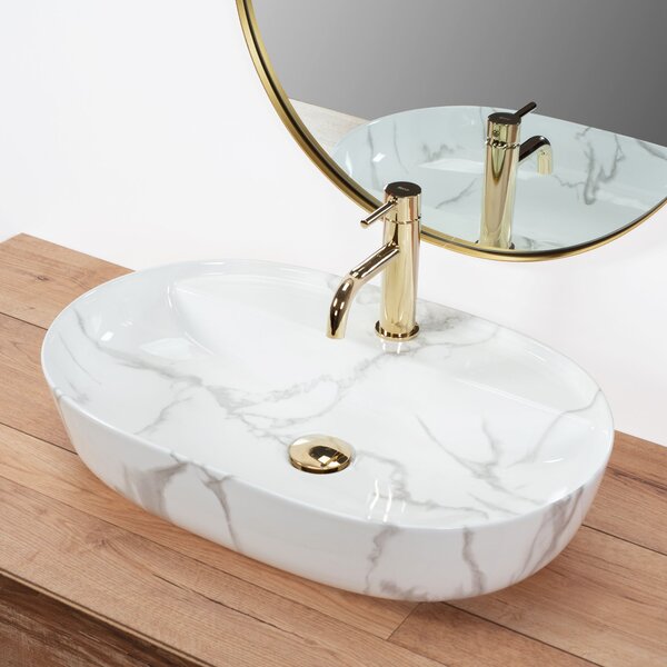 Countertop Basin REA Aura 61 Marmo Shiny