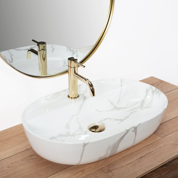 Countertop Basin REA Aura 61 Marmo Shiny