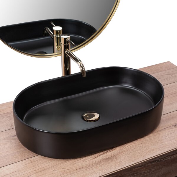 Ceramic Countertop Basin Rea Nadia Black Matt